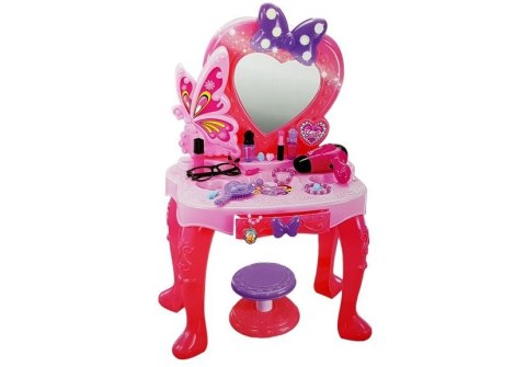 Zestaw Piękności Toaletka dla dziewczynki z Lusterkiem Dźwiękami Światłem Stołeczek LEAN Toys Zestaw Piękności Toaletka dla dziewczynki z Lusterkiem Dźwiękami Światłem Stołeczek LEAN Toys