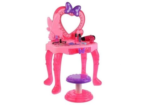 Zestaw Piękności Toaletka dla dziewczynki z Lusterkiem Dźwiękami Światłem Stołeczek LEAN Toys Zestaw Piękności Toaletka dla dziewczynki z Lusterkiem Dźwiękami Światłem Stołeczek LEAN Toys