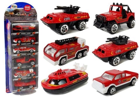 Zestaw Pojazdów Straży Pożarnej Resoraki 1:64 6 Sztuk LEAN Toys Zestaw Pojazdów Straży Pożarnej Resoraki 1:64 6 Sztuk LEAN Toys