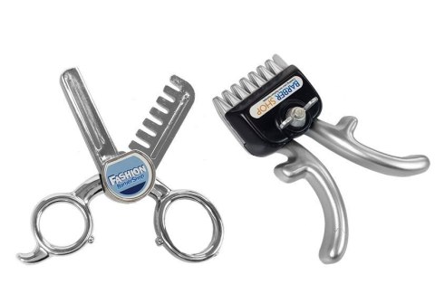 Zestaw Salon Fryzjerski Dziecięcy Barber Suszarka Maszynka Akcesoria Srebrny LEAN Toys Zestaw Salon Fryzjerski Dziecięcy Barber Suszarka Maszynka Akcesoria Srebrny LEAN Toys