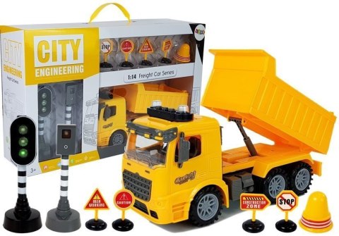 Zestaw Wywrotka 1:14 Znaki Drogowe Światła Fotoradar Żółta LEAN Toys Zestaw Wywrotka 1:14 Znaki Drogowe Światła Fotoradar Żółta LEAN Toys