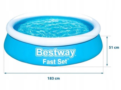 Basen ogrodowy rozporowy 183 x 51 cm Bestway 57392 Bestway Basen ogrodowy rozporowy 183 x 51 cm Bestway 57392 Bestway