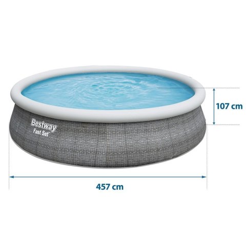 Basen ogrodowy rozporowy 457 x 107 cm Bestway 57372 Bestway Basen ogrodowy rozporowy 457 x 107 cm Bestway 57372 Bestway