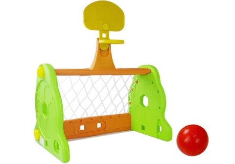 Bramka Piłkarska Koszykówka 2w1 Dla Dzieci Zielono Pomarańczowa LEAN Toys Bramka Piłkarska Koszykówka 2w1 Dla Dzieci Zielono Pomarańczowa LEAN Toys