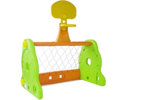 Bramka Piłkarska Koszykówka 2w1 Dla Dzieci Zielono Pomarańczowa LEAN Toys Bramka Piłkarska Koszykówka 2w1 Dla Dzieci Zielono Pomarańczowa LEAN Toys