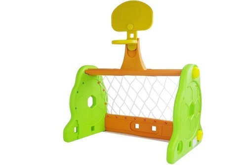 Bramka Piłkarska Koszykówka 2w1 Dla Dzieci Zielono Pomarańczowa LEAN Toys Bramka Piłkarska Koszykówka 2w1 Dla Dzieci Zielono Pomarańczowa LEAN Toys