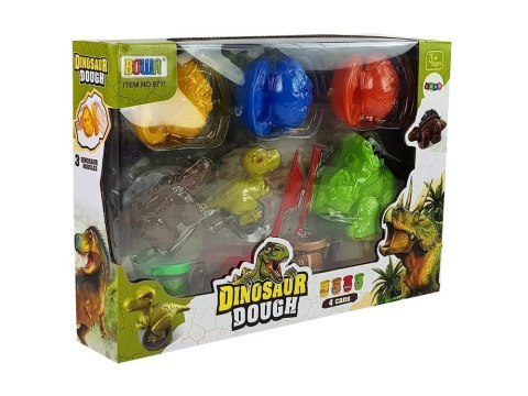 Ciastolina Dinozaury Jajka Foremka 12 Elementów 4 Kolory LEAN Toys Ciastolina Dinozaury Jajka Foremka 12 Elementów 4 Kolory LEAN Toys