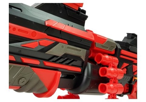 Duży Pistolet Karabin Na Piankowe Naboje 40 Sztuk Czerwono- Czarny Celownik LEAN Toys Duży Pistolet Karabin Na Piankowe Naboje 40 Sztuk Czerwono- Czarny Celownik LEAN Toys