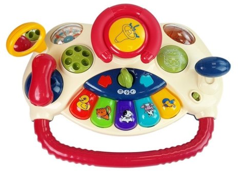 Interaktywna Kierownica dla dzieci Pianinko Odgłosy Zwierząt Telefon LEAN Toys Interaktywna Kierownica dla dzieci Pianinko Odgłosy Zwierząt Telefon LEAN Toys