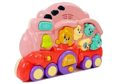 Interaktywna Lokomotywa ze Zwierzętami Odgłosy Zwierząt Efekty Świetlne Różowa LEAN Toys Interaktywna Lokomotywa ze Zwierzętami Odgłosy Zwierząt Efekty Świetlne Różowa LEAN Toys