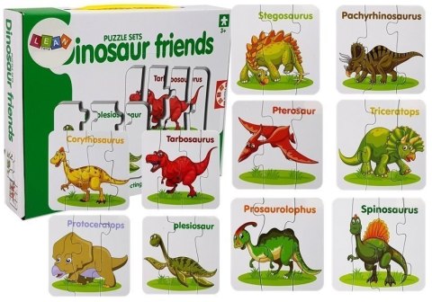 Puzzle Edukacyjne Dinozaury Angielski 10 Połączeń LEAN TOYS Puzzle Edukacyjne Dinozaury Angielski 10 Połączeń LEAN TOYS