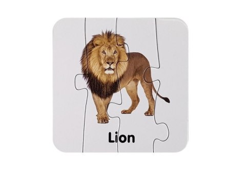 Puzzle Edukacyjne Układanka Dzikie Zwierzęta 10 Połączeń Angielski LEAN Toys Puzzle Edukacyjne Układanka Dzikie Zwierzęta 10 Połączeń Angielski LEAN Toys