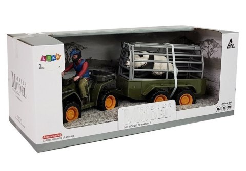Quad z Przyczepką Transporter Figurki Panda LEAN Toys Quad z Przyczepką Transporter Figurki Panda LEAN Toys