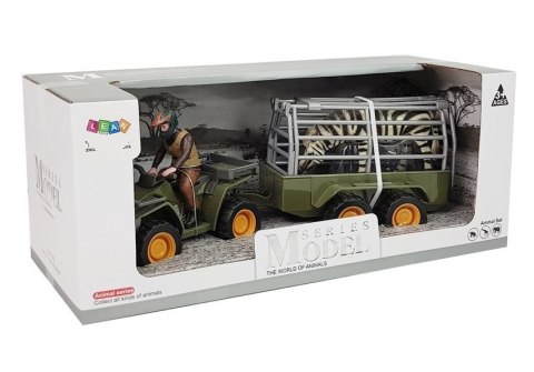 Quad z Przyczepką Transporter Figurki Zebra LEAN Toys Quad z Przyczepką Transporter Figurki Zebra LEAN Toys