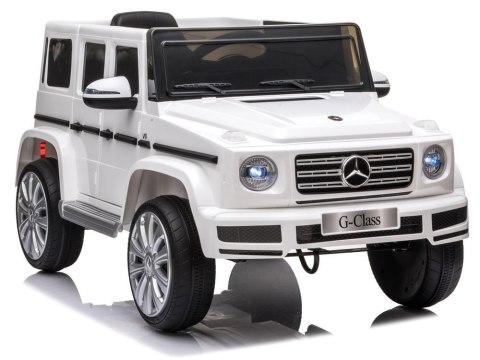 Samochód na akumulator Mercedes G500 biały LEAN CARS Samochód na akumulator Mercedes G500 biały LEAN CARS
