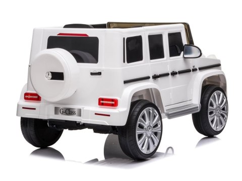 Samochód na akumulator Mercedes G500 biały LEAN CARS Samochód na akumulator Mercedes G500 biały LEAN CARS