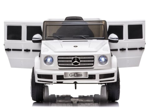 Samochód na akumulator Mercedes G500 biały LEAN CARS Samochód na akumulator Mercedes G500 biały LEAN CARS
