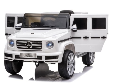 Samochód na akumulator Mercedes G500 biały LEAN CARS Samochód na akumulator Mercedes G500 biały LEAN CARS