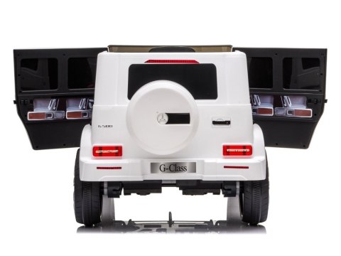 Samochód na akumulator Mercedes G500 biały LEAN CARS Samochód na akumulator Mercedes G500 biały LEAN CARS