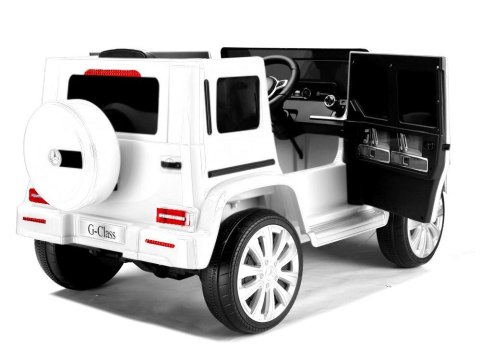 Samochód na akumulator Mercedes G500 biały LEAN CARS Samochód na akumulator Mercedes G500 biały LEAN CARS