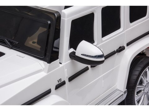 Samochód na akumulator Mercedes G500 biały LEAN CARS Samochód na akumulator Mercedes G500 biały LEAN CARS