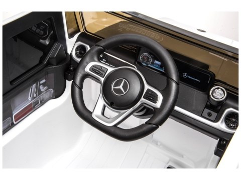 Samochód na akumulator Mercedes G500 biały LEAN CARS Samochód na akumulator Mercedes G500 biały LEAN CARS