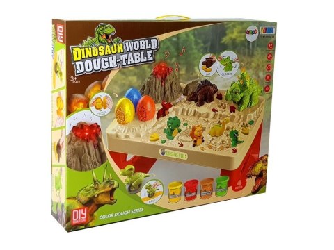 Stolik Ciastolina Dinozaury Jajka Foremka Wulkan ze Świecącą Lawą 4 Kolory LEAN Toys Stolik Ciastolina Dinozaury Jajka Foremka Wulkan ze Świecącą Lawą 4 Kolory LEAN Toys