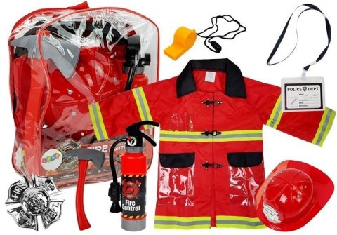 Strój Strażaka Mundur Dla Dzieci Bal Gaśnica Kask Akcesoria LEAN Toys Strój Strażaka Mundur Dla Dzieci Bal Gaśnica Kask Akcesoria LEAN Toys