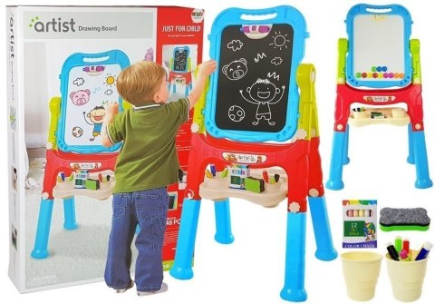 Tablica Magnetyczna Kredowa 2w1 Niebiesko-Czerwona Akcesoria LEAN Toys Tablica Magnetyczna Kredowa 2w1 Niebiesko-Czerwona Akcesoria LEAN Toys