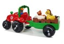 Traktor z Przyczepką, Zwierzętami Dla Niemowląt na Baterie Światła Dźwięk LEAN Toys