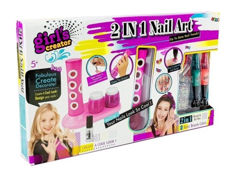 Zestaw Do Malowania Paznokci Dozownik Brokatu Kolorowe Naklejki LEAN Toys Zestaw Do Malowania Paznokci Dozownik Brokatu Kolorowe Naklejki LEAN Toys