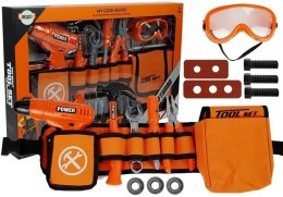 Zestaw Majsterkowicza Pas Narzędzia Wiertarka Śrubki Kleszcze Młotek LEAN Toys