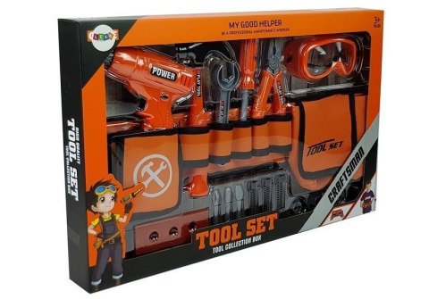 Zestaw Majsterkowicza Pas Narzędzia Wiertarka Śrubki Kleszcze Młotek LEAN Toys Zestaw Majsterkowicza Pas Narzędzia Wiertarka Śrubki Kleszcze Młotek LEAN Toys