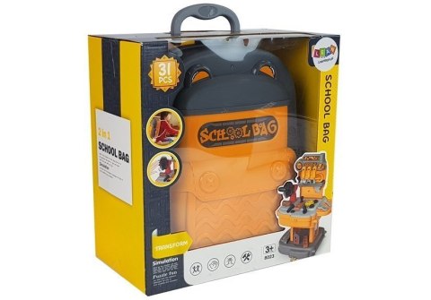 Zestaw Narzędzi W Plecaku Warsztat Pomarańczowo Szary LEAN Toys Zestaw Narzędzi W Plecaku Warsztat Pomarańczowo Szary LEAN Toys