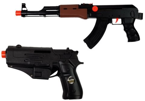 Zestaw Policjanta Dla Dzieci S.W.A.T Pistolety Kask Czarny LEAN Toys Zestaw Policjanta Dla Dzieci S.W.A.T Pistolety Kask Czarny LEAN Toys