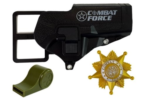 Zestaw Policyjny Pistolet 20cm Odznaka Gwizdek Kabura Efekty Świetlne Dźwięk LEAN Toys Zestaw Policyjny Pistolet 20cm Odznaka Gwizdek Kabura Efekty Świetlne Dźwięk LEAN Toys