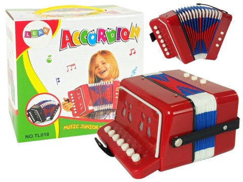 Akordeon Instrument Dla Małego Muzyka Czerwony LEAN Toys Akordeon Instrument Dla Małego Muzyka Czerwony LEAN Toys