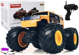 Auto Terenowe Duże Koła Bigfoot Zdalnie Sterowany 2.4G 1:18 Żółty LEAN Toys