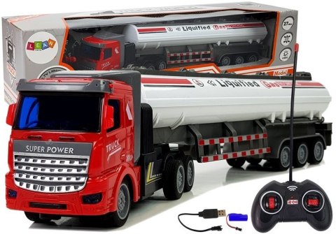Ciężarówka Cysterna Gaz Zdalnie Sterowana 1:48 Biała LEAN Toys Ciężarówka Cysterna Gaz Zdalnie Sterowana 1:48 Biała LEAN Toys