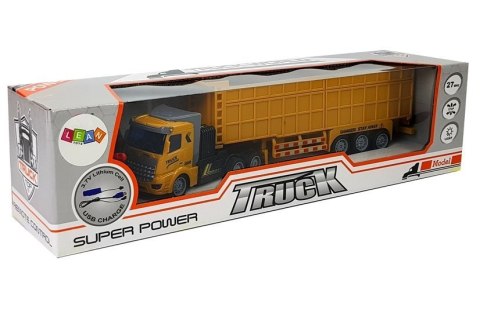 Ciężarówka Z Dużą Przyczepą Zdalnie Sterowana 27 Mhz 1:48 Żółta LEAN Toys Ciężarówka Z Dużą Przyczepą Zdalnie Sterowana 27 Mhz 1:48 Żółta LEAN Toys