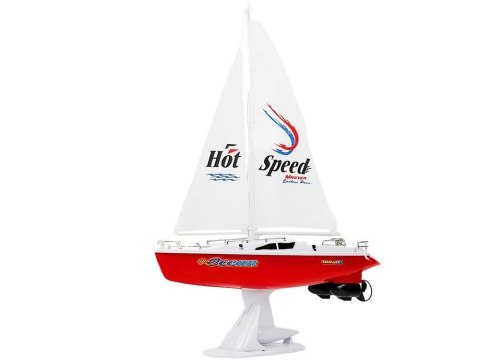 Łódź Żaglówka Zdalnie Sterowana 50 cm Pilot Ster 27 Mhz 15 km/h Czerwona LEAN Toys Łódź Żaglówka Zdalnie Sterowana 50 cm Pilot Ster 27 Mhz 15 km/h Czerwona LEAN Toys