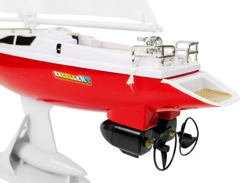 Łódź Żaglówka Zdalnie Sterowana 50 cm Pilot Ster 27 Mhz 15 km/h Czerwona LEAN Toys Łódź Żaglówka Zdalnie Sterowana 50 cm Pilot Ster 27 Mhz 15 km/h Czerwona LEAN Toys