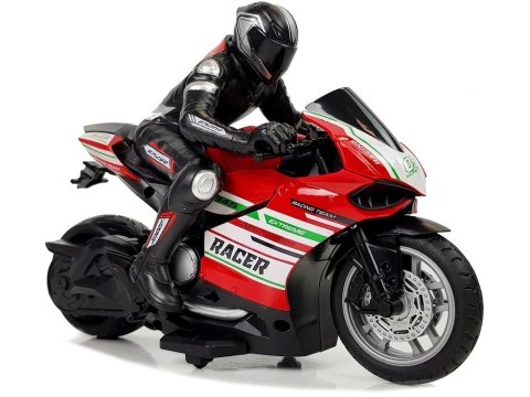 Motor Sportowy Ścigacz Zdalnie Sterowany 2.4G Zasięg 35 m Czerwony LEAN Toys Motor Sportowy Ścigacz Zdalnie Sterowany 2.4G Zasięg 35 m Czerwony LEAN Toys