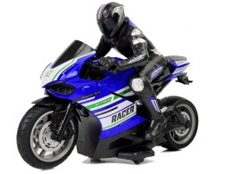 Motor Sportowy Ścigacz Zdalnie Sterowany 2.4G Zasięg 35 m Niebieski LEAN Toys