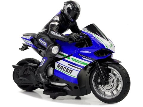 Motor Sportowy Ścigacz Zdalnie Sterowany 2.4G Zasięg 35 m Niebieski LEAN Toys Motor Sportowy Ścigacz Zdalnie Sterowany 2.4G Zasięg 35 m Niebieski LEAN Toys
