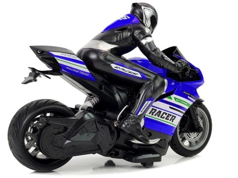 Motor Sportowy Ścigacz Zdalnie Sterowany 2.4G Zasięg 35 m Niebieski LEAN Toys Motor Sportowy Ścigacz Zdalnie Sterowany 2.4G Zasięg 35 m Niebieski LEAN Toys