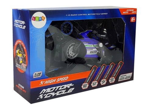 Motor Sportowy Ścigacz Zdalnie Sterowany 2.4G Zasięg 35 m Niebieski LEAN Toys Motor Sportowy Ścigacz Zdalnie Sterowany 2.4G Zasięg 35 m Niebieski LEAN Toys