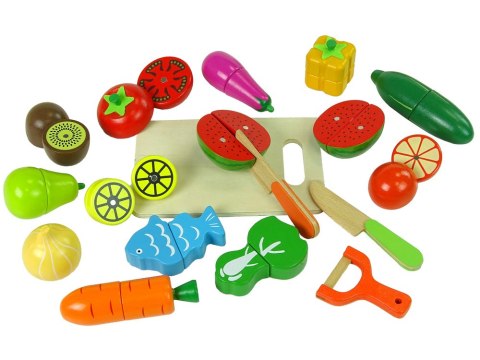 Owoce Warzywa Drewniane w Skrzyni Na Magnes Kuchnia LEAN Toys Owoce Warzywa Drewniane w Skrzyni Na Magnes Kuchnia LEAN Toys