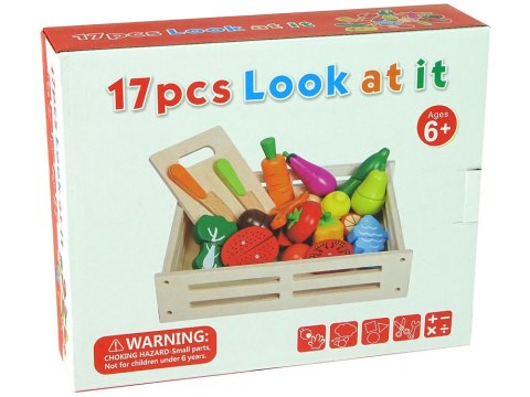 Owoce Warzywa Drewniane w Skrzyni Na Magnes Kuchnia LEAN Toys Owoce Warzywa Drewniane w Skrzyni Na Magnes Kuchnia LEAN Toys