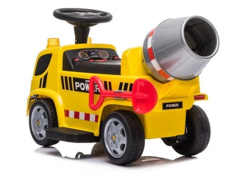 Pojazd Jeździk Betoniarka Dźwięki Podpórka Na Akumulator Żółta LEAN CARS Pojazd Jeździk Betoniarka Dźwięki Podpórka Na Akumulator Żółta LEAN CARS